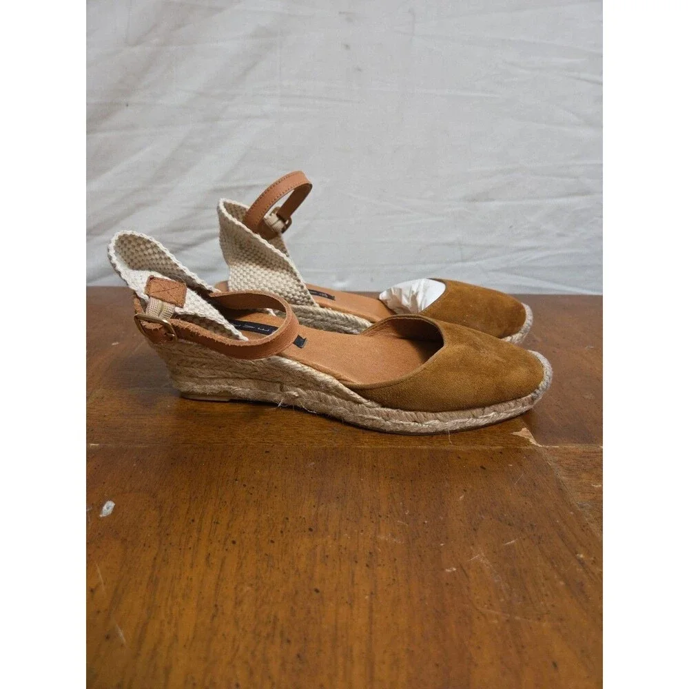 Steven By Steve Madden Andreea Beige Suede Espadrilles Sandal Shoes Size 37/ 6.5